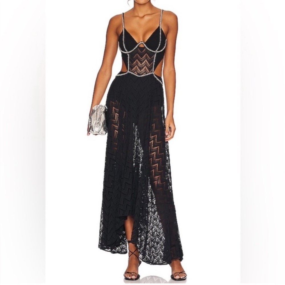 PatBO x Alessandra Ambrosio Hand-Beaded Bustier Dress
